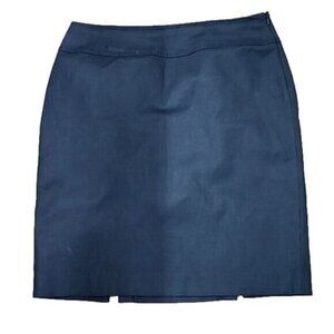 Tahari Skirt Mini Pencil Navy Blue Lined Back Slits Lightweight Women's 6